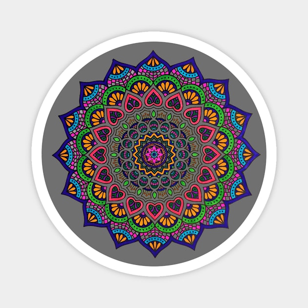 Colorful Mandala Magnet by Mandala & Me